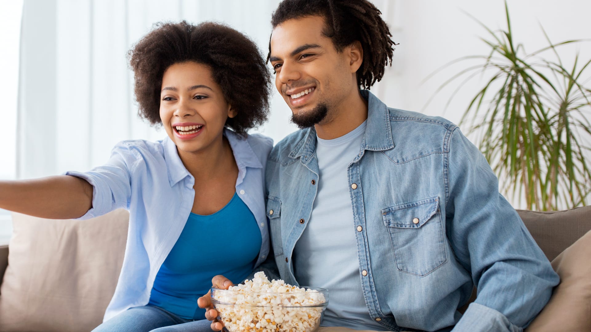 Couple watching tv